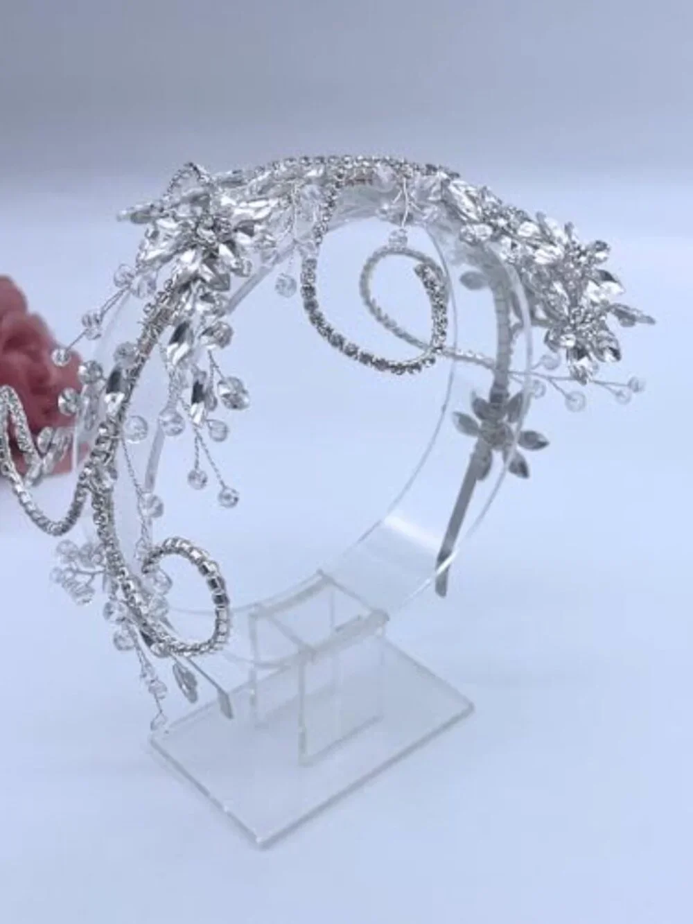Crystal Embellished Floral Vine Headband Wedding Hair Accessory